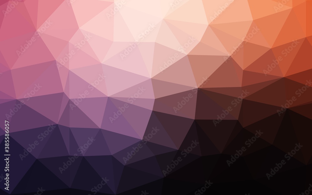 Dark Pink, Yellow vector polygon abstract backdrop.