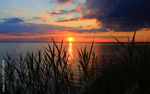 sunset over lake