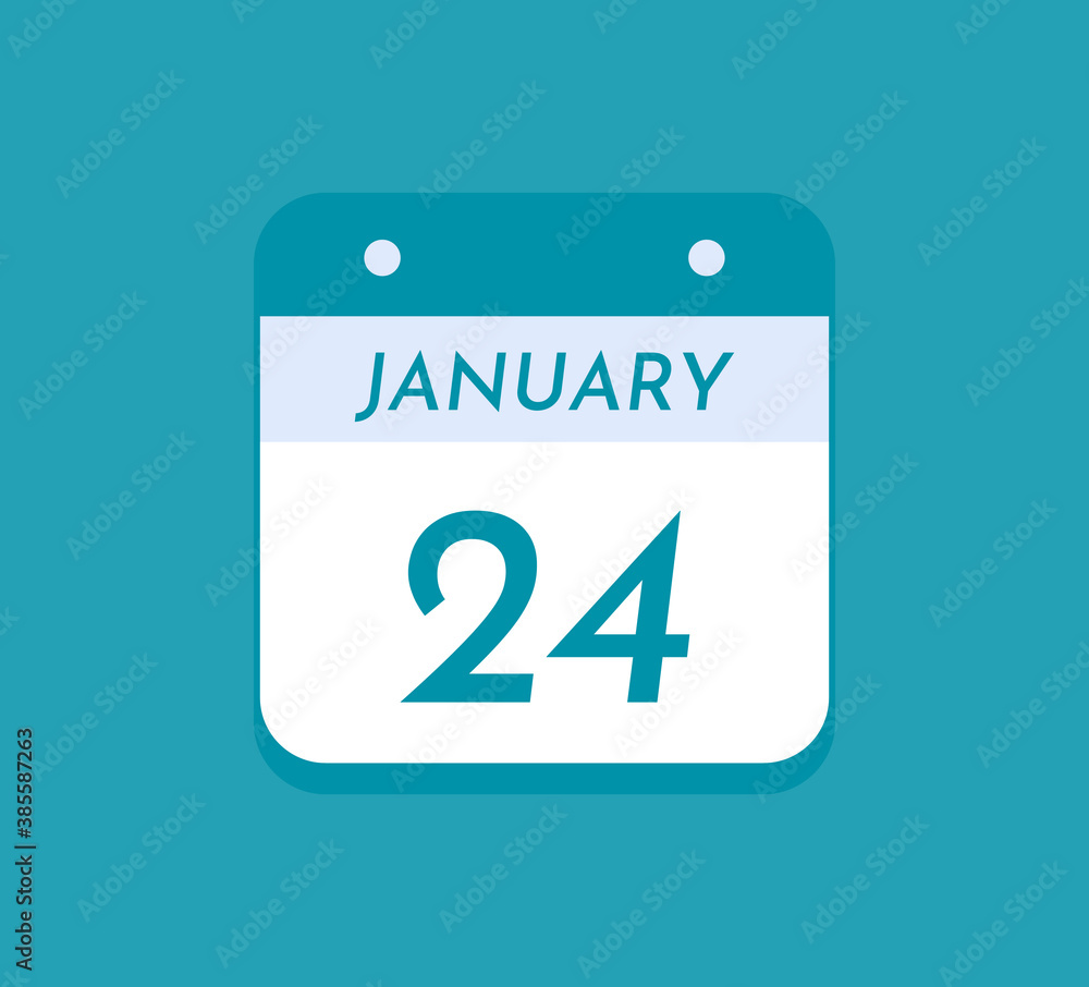 January 24 Single Day Calendar, 24 January January 24 Single Day Calendar, 24 January