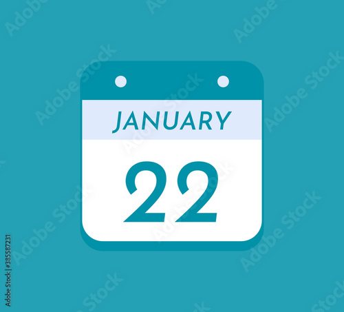 January 22 Single Day Calendar, 22 January 