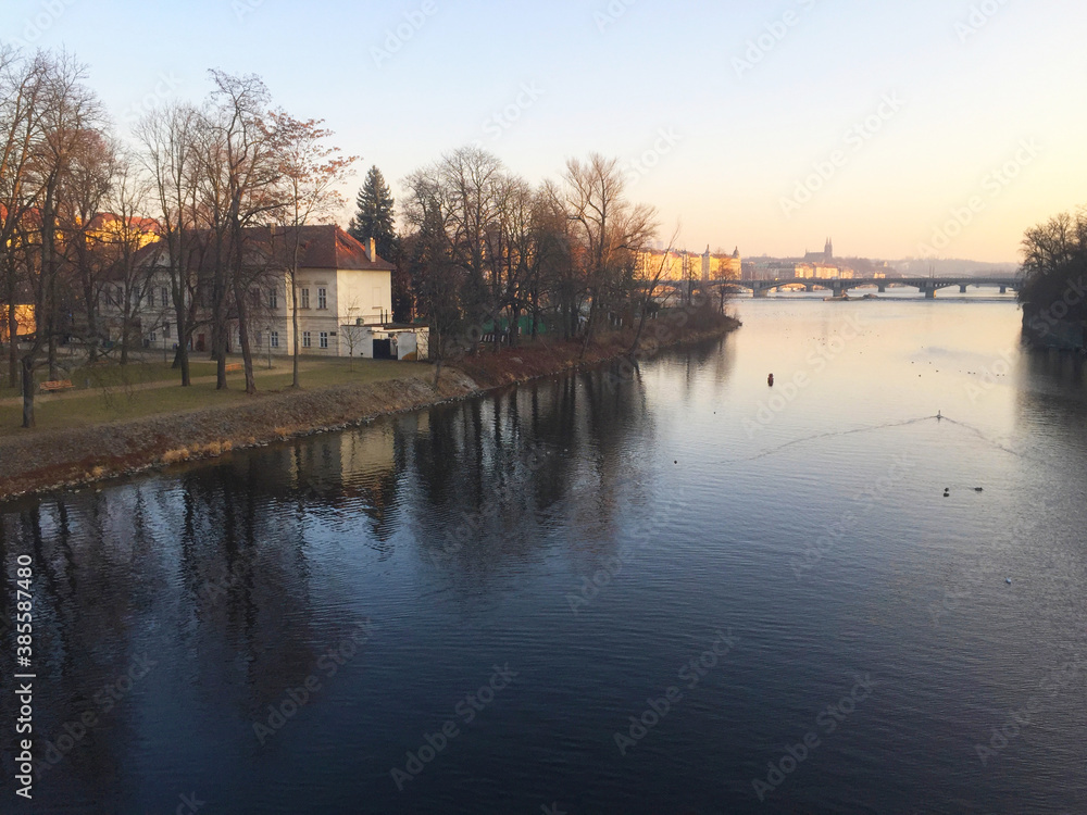 Fototapeta premium Vltava river in Prague Czech