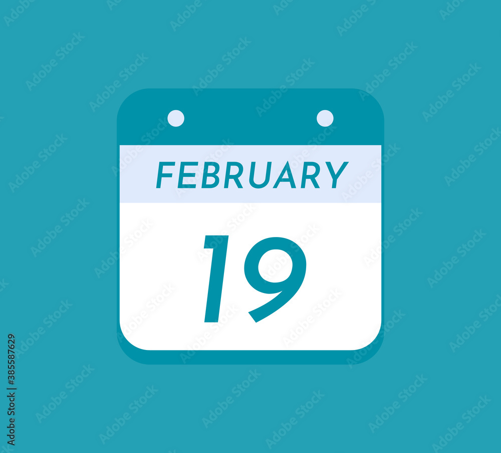 February 19 Single Day Calendar, 19 February February 19 Single Day Calendar, 19 February