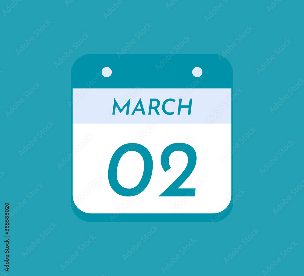 March 02 Single Day Calendar, 20 March March 02 Single Day Calendar, 20 March