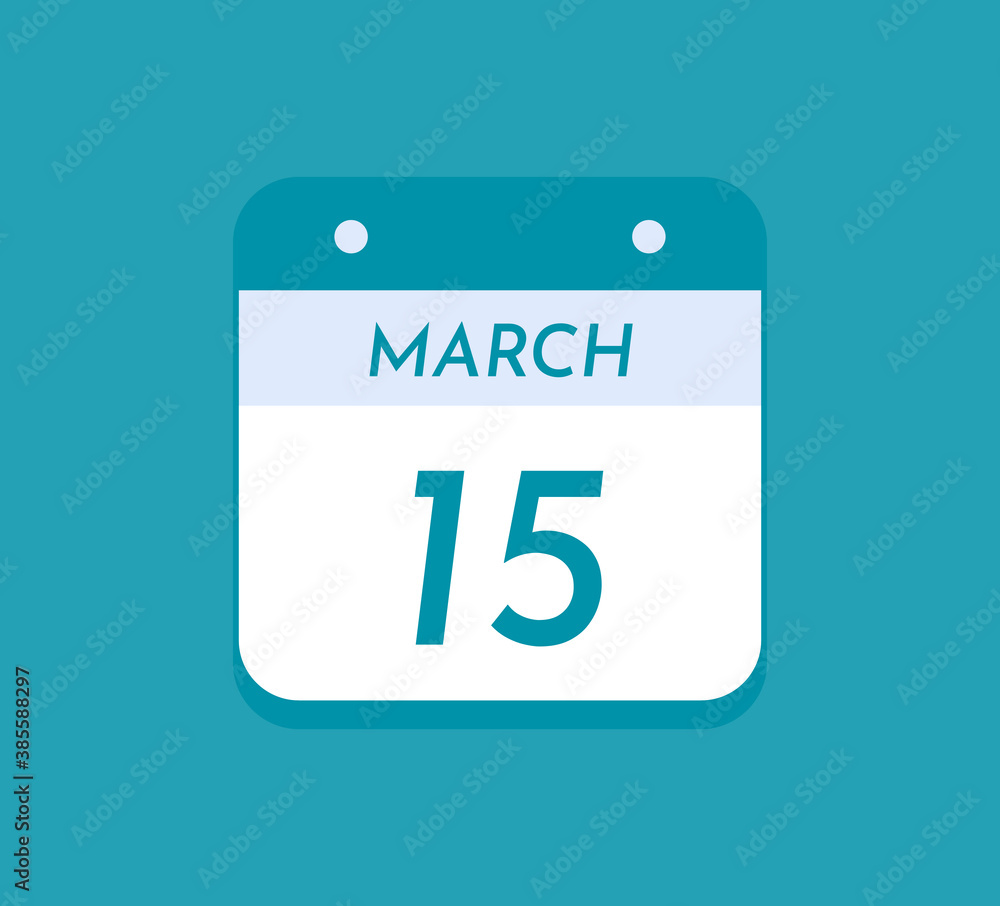 March 15 Single Day Calendar, 15 March March 15 Single Day Calendar, 15 March
