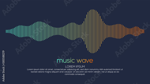 Modern sound wave equalizer. Vector illustration on dark background 