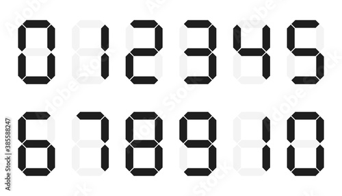Digital numbers 0 - 10 on white background. flat style. digital numbers icon for your web site design, logo, app, UI.