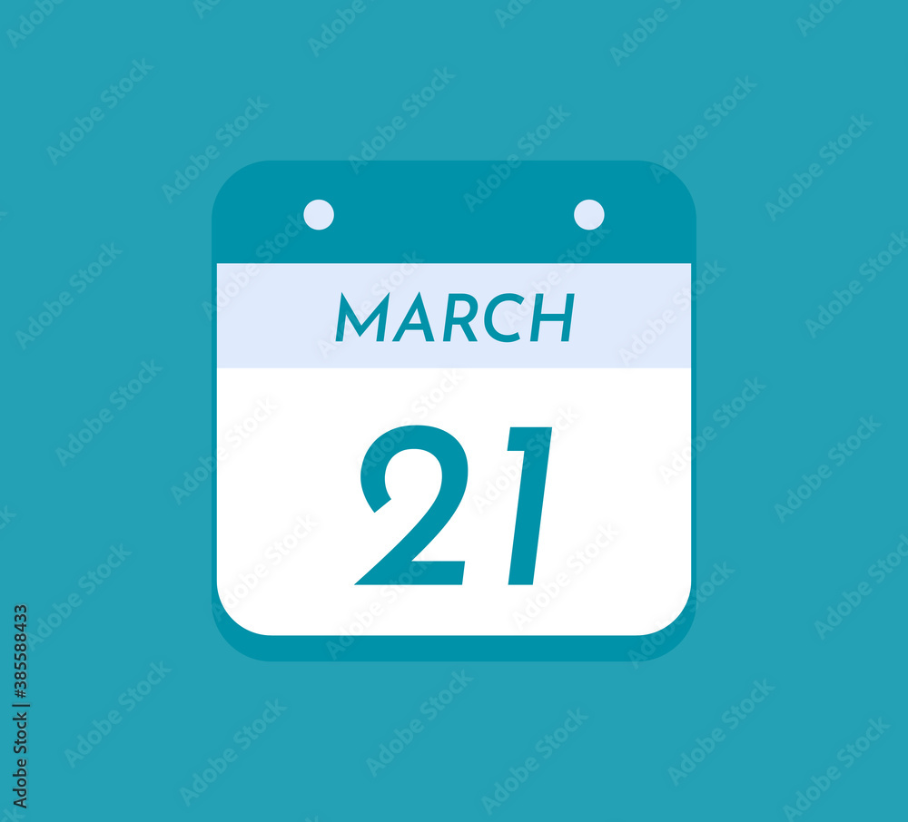 March 21 Single Day Calendar, 21 March March 21 Single Day Calendar, 21 March