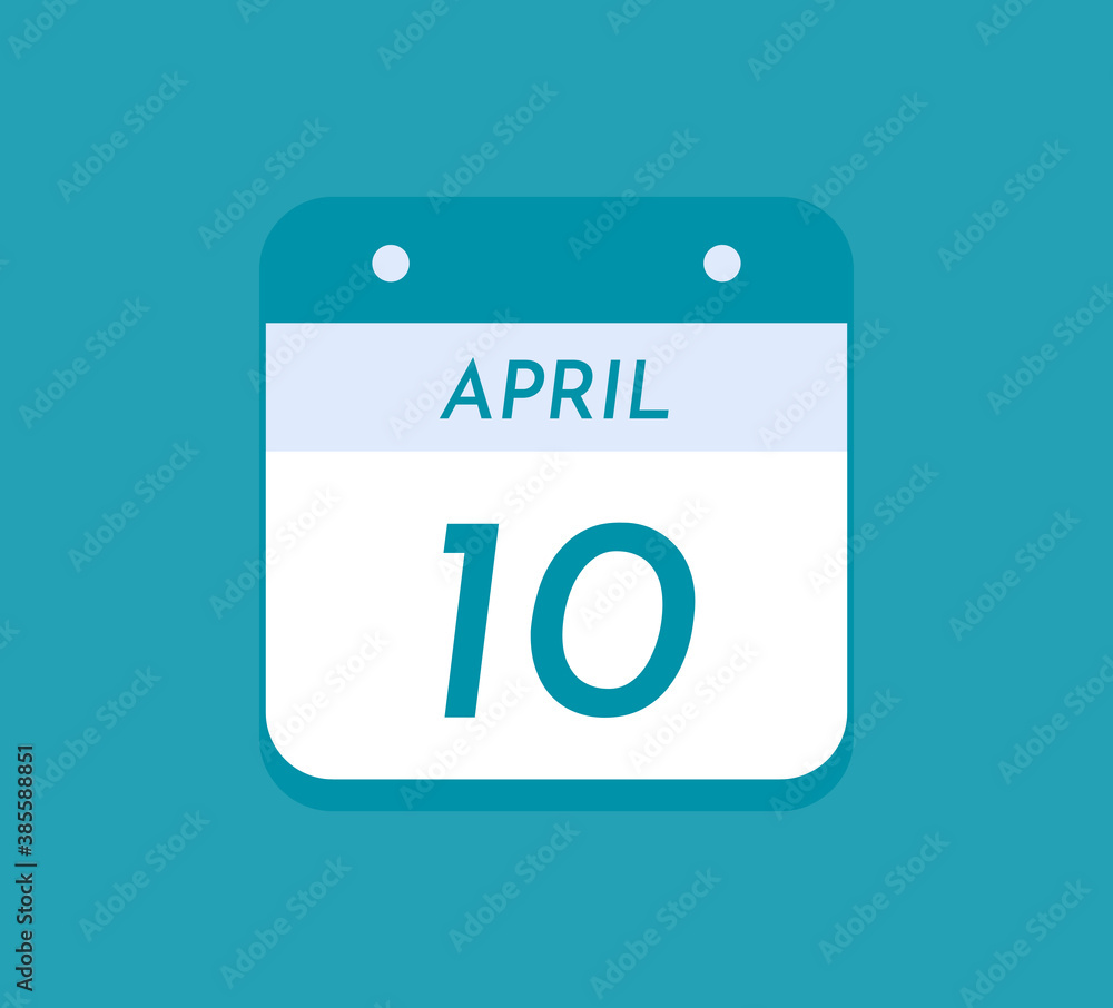 April 10 Single Day Calendar, 10 April April 10 Single Day Calendar, 10 April
