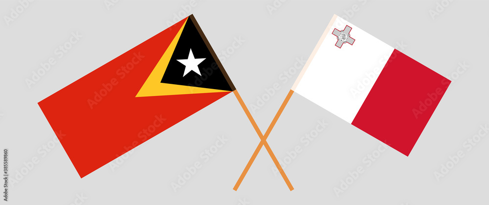 Crossed flags of East Timor and Malta Crossed flags of East Timor and Malta