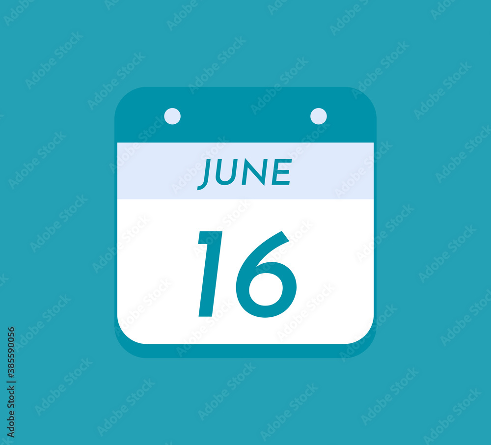 June 16 Single Day Calendar, 16 June June 16 Single Day Calendar, 16 June