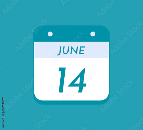 June 14 Single Day Calendar, 14 June
