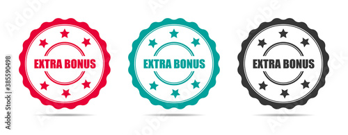 Extra bonus logotype. Set of extra bonus icons.