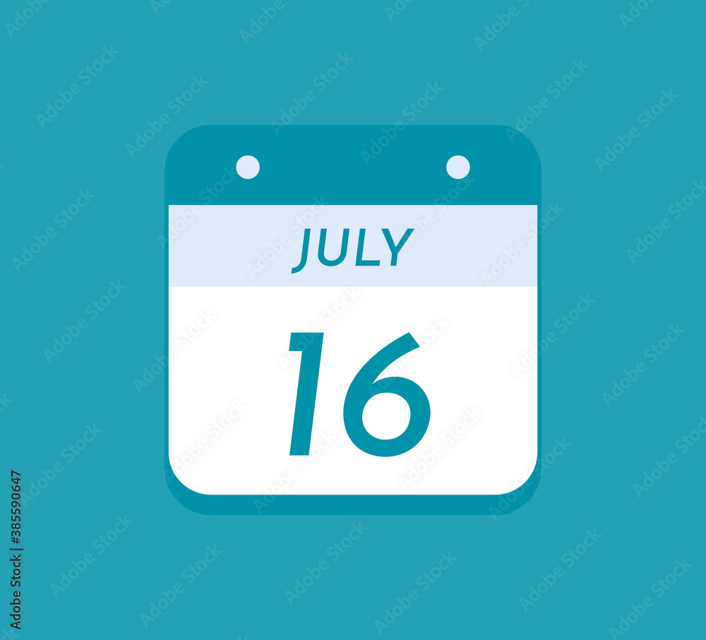 July 16 Single Day Calendar, 16 July July 16 Single Day Calendar, 16 July