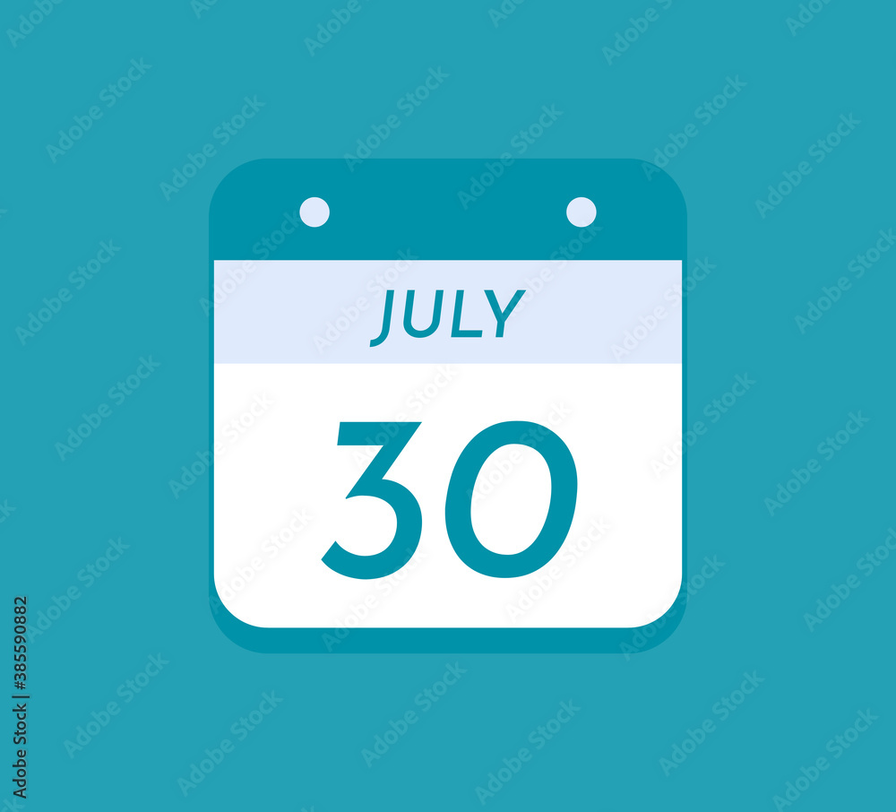 July 30 Single Day Calendar, 30 July July 30 Single Day Calendar, 30 July
