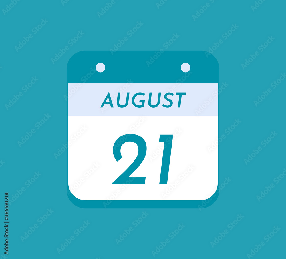 August 21 Single Day Calendar, 21 August August 21 Single Day Calendar, 21 August