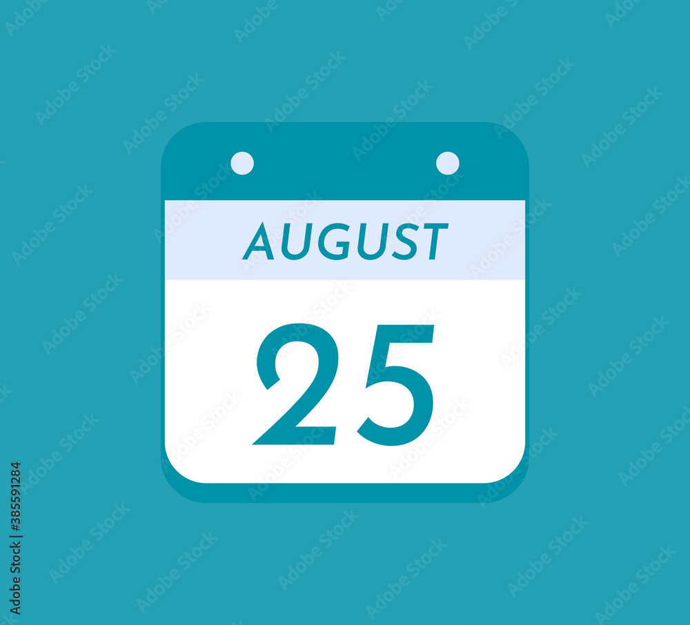 August 25 Single Day Calendar, 25 August August 25 Single Day Calendar, 25 August