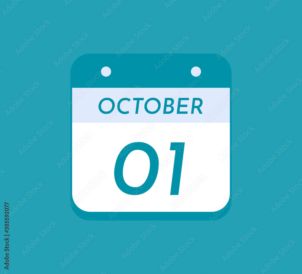 October 1 Single Day Calendar, 1 October October 1 Single Day Calendar, 1 October