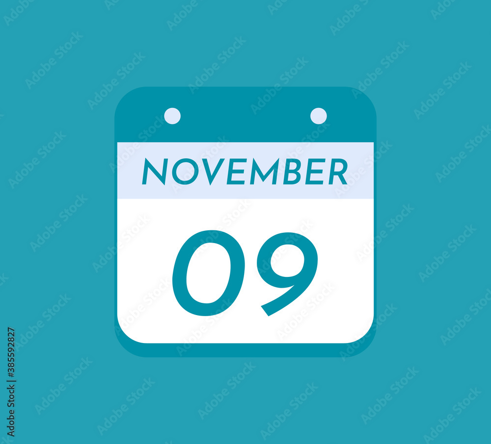 November 9 Single Day Calendar, 9 November November 9 Single Day Calendar, 9 November