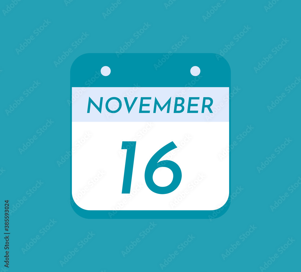 November 16 Single Day Calendar, 16 November November 16 Single Day Calendar, 16 November