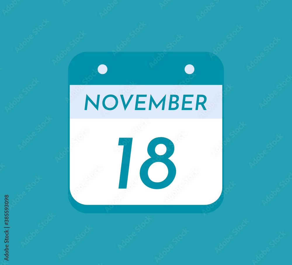 November 18 Single Day Calendar, 18 November November 18 Single Day Calendar, 18 November