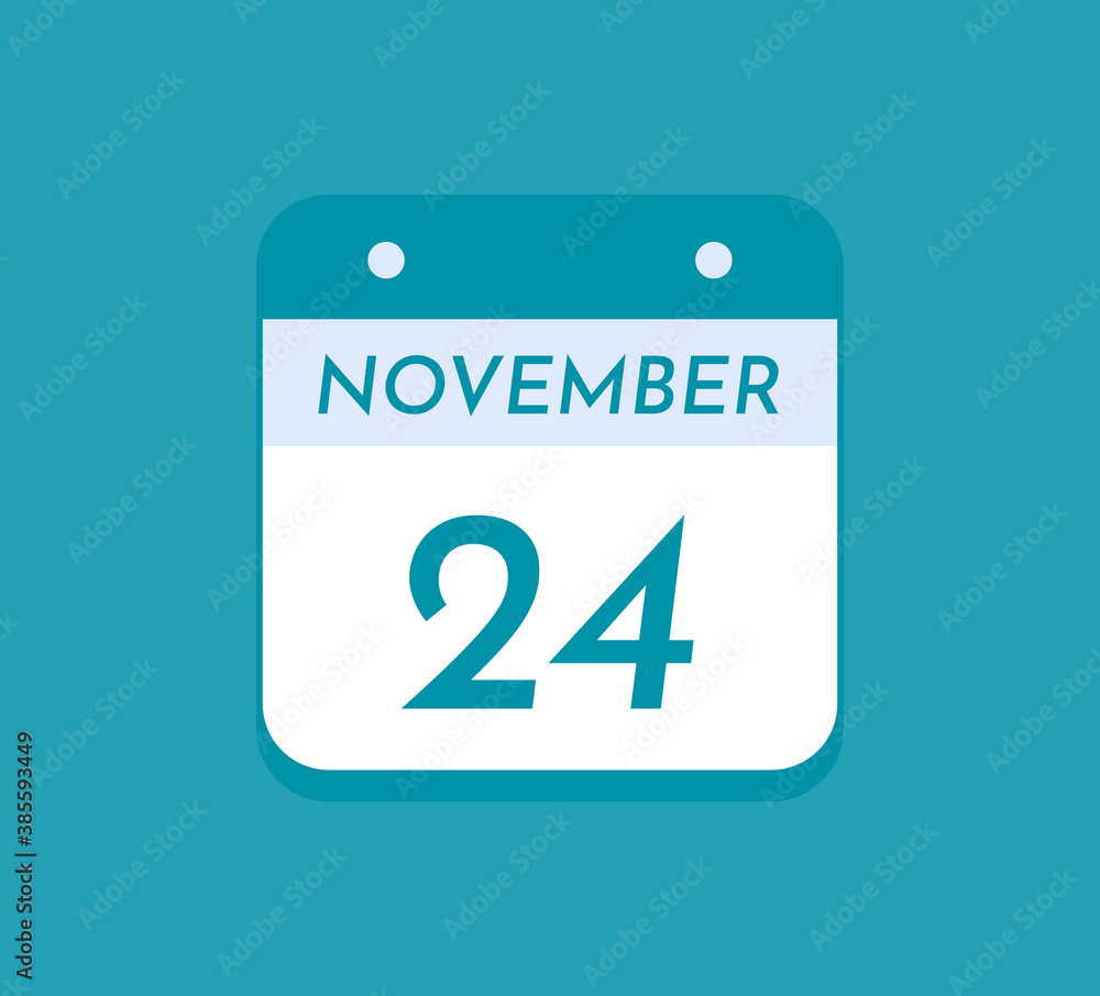 November 24 Single Day Calendar, 24 November November 24 Single Day Calendar, 24 November