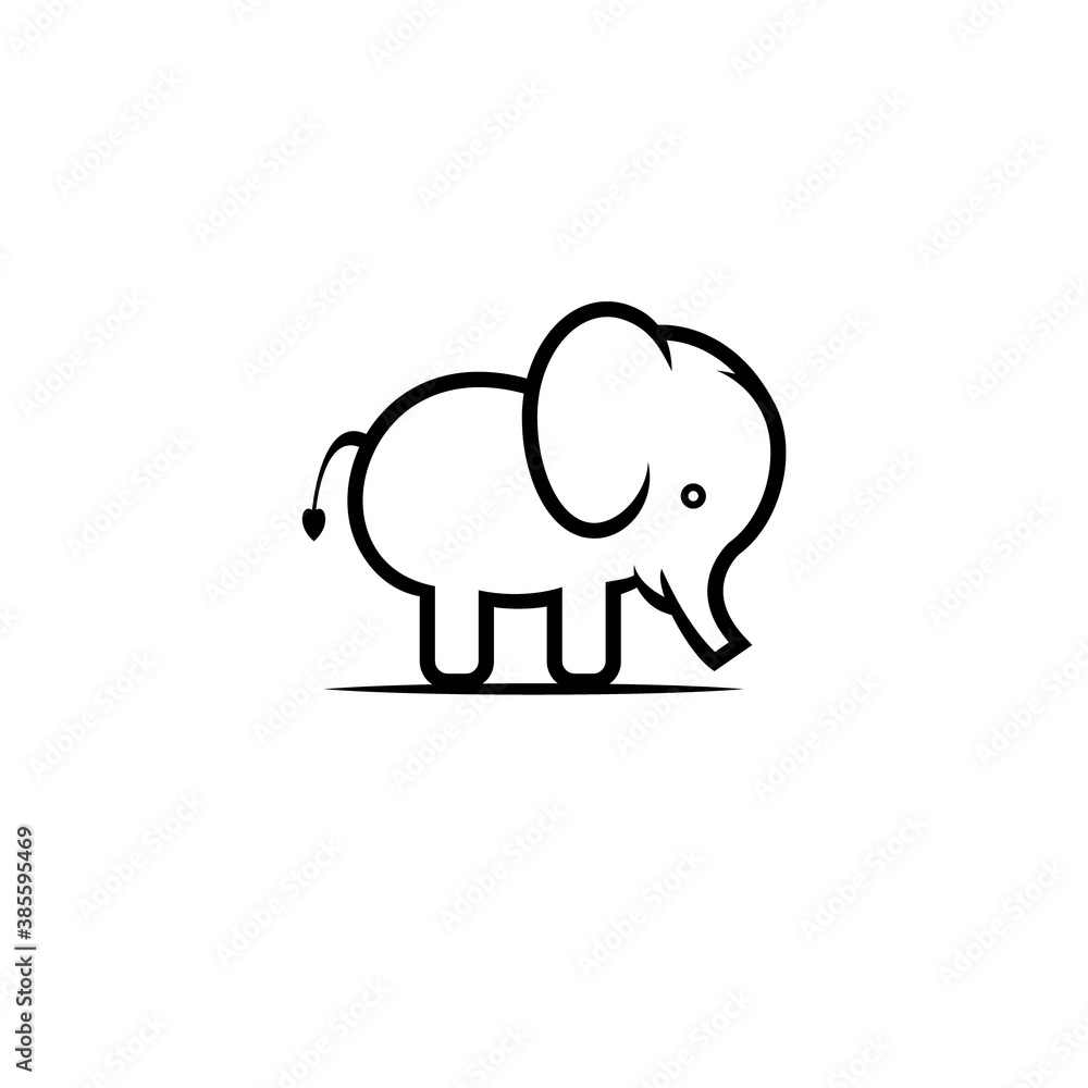 This is a elephant, line art illustration template This is a elephant, line art illustration template