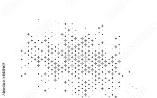Light Silver, Gray vector template with sky stars.