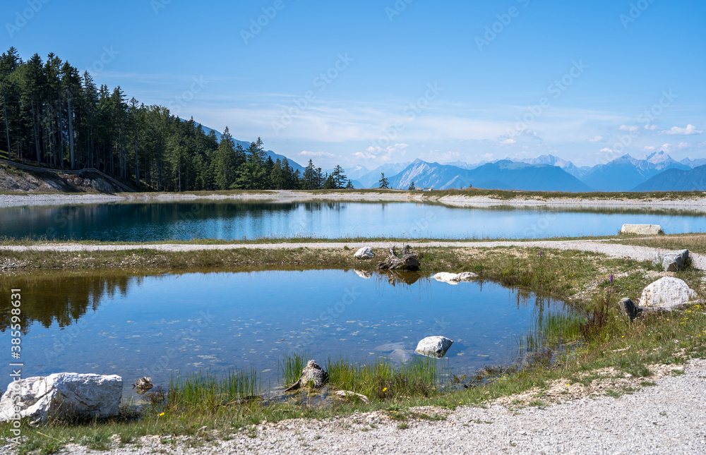 Mountain lake landscape view