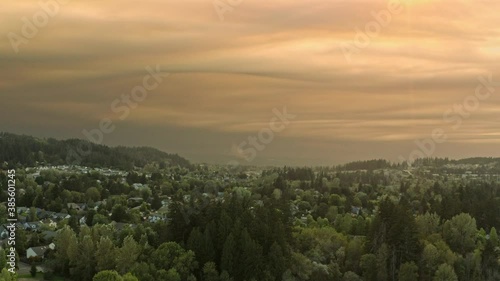 wildfire smoke pluming from a distance