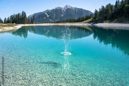 Mountain lake landscape view photo