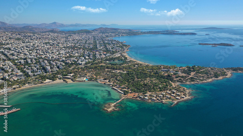 Φωτογραφία Aerial drone photo of Glyfada, a popular expensive seaside suburb in Athenian ri
