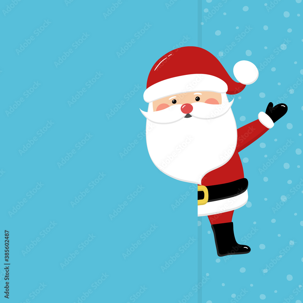 Santa Claus on empty background. Christmas ornament. Vector