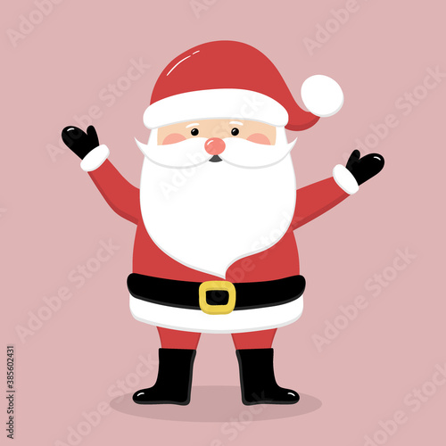 Happy Santa Claus. Christmas element. Vector
