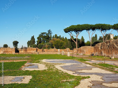 Tableau sur toile Ruins of Domus Flavia-Aula Regia at Roman Forum in Rome, Italy