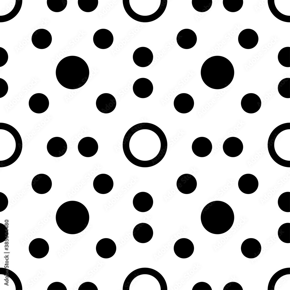 Geometric seamless pattern with circles and holes. Black shapes on white background. Square illustration Geometric seamless pattern with circles and holes. Black shapes on white background. Square illustration