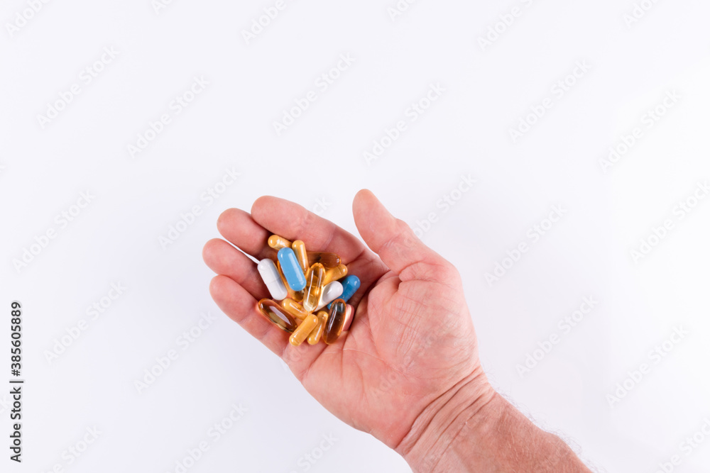 closeup mans hnd holding different tipes of peels on white background closeup mans hnd holding different tipes of peels on white background