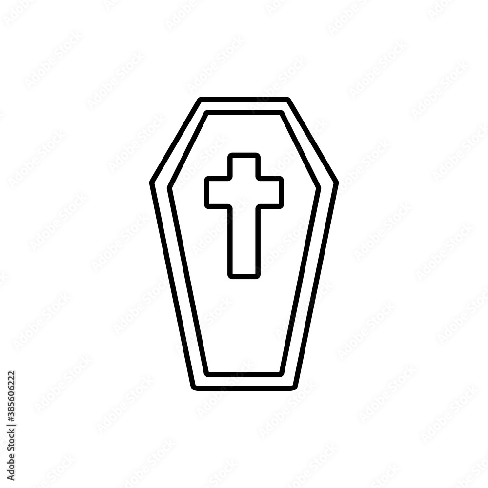 Obraz premium coffin icon element of halloween icon for mobile concept and web apps. Thin line coffin icon can be used for web and mobile. Premium icon on white background