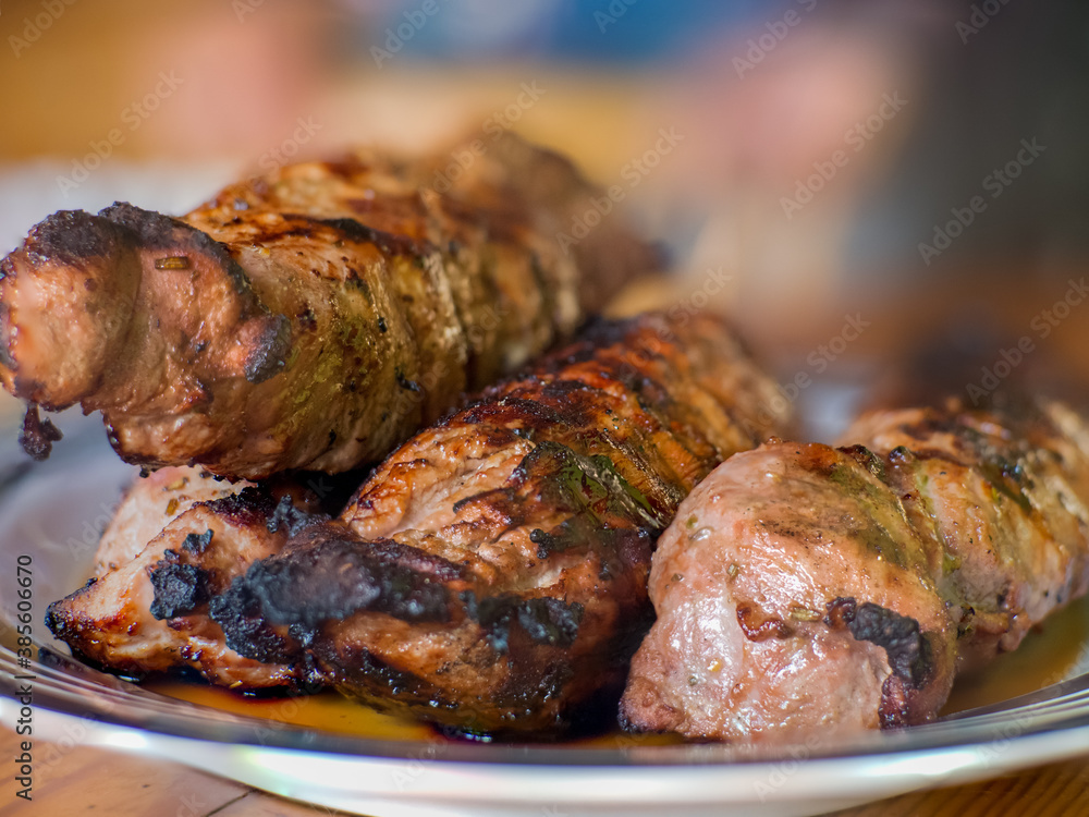 Close up of grilled pork Close up of grilled pork