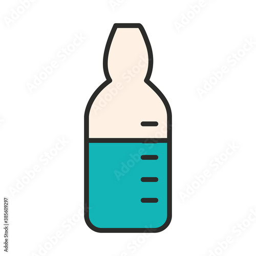 vaccine research science bottle medicine pharmacy line and fill icon