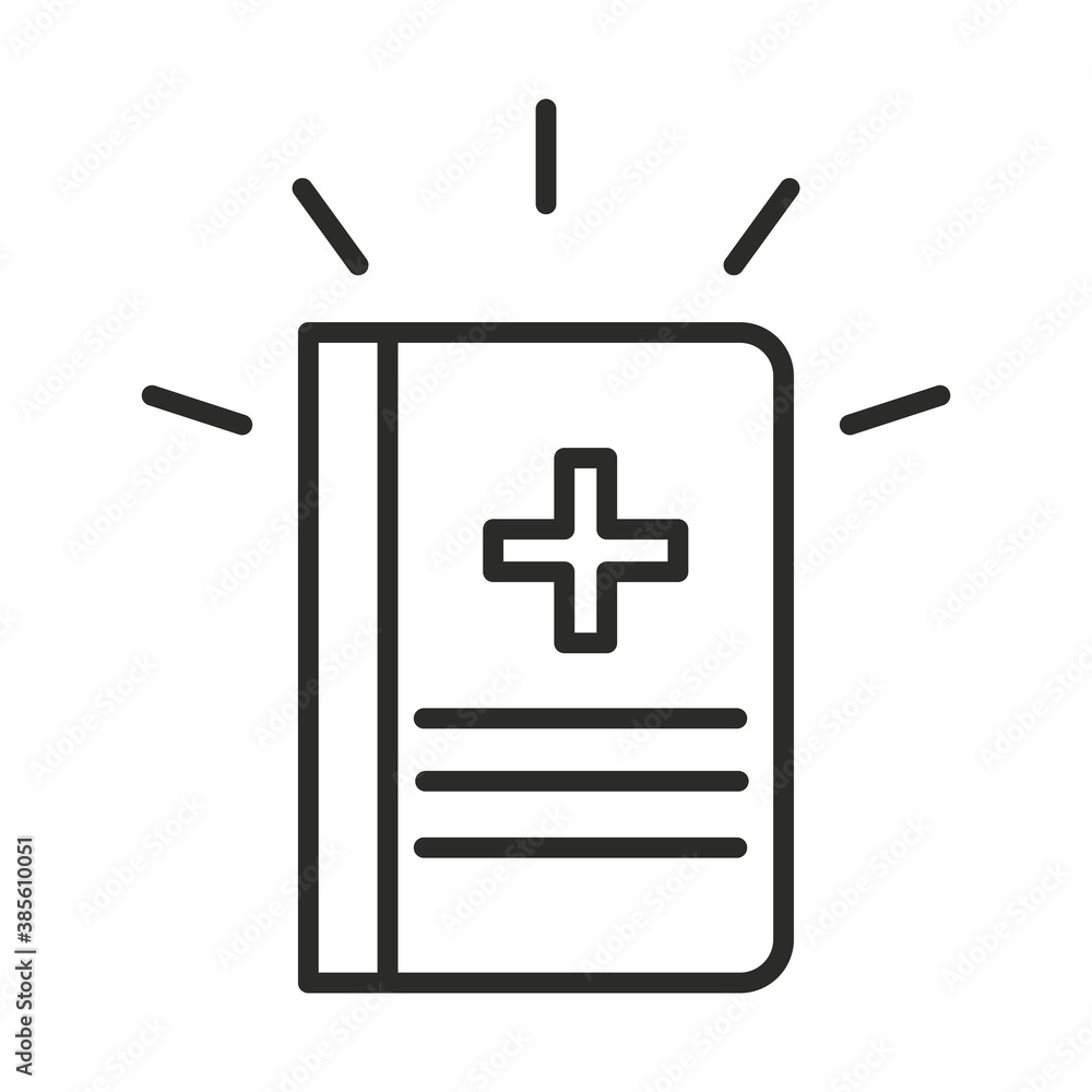 Fototapeta premium vaccine research science book medical equipment line icon