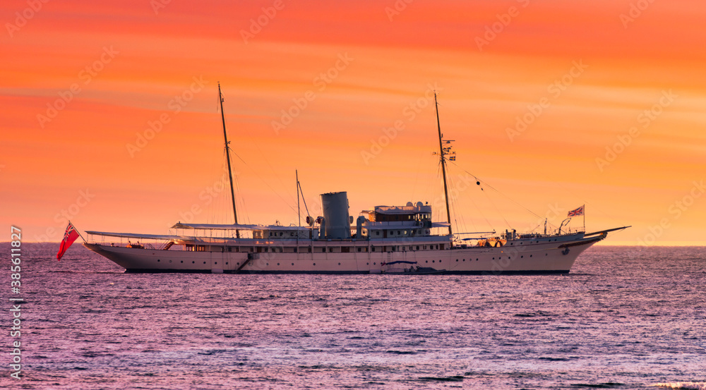 ship at sunset ship at sunset