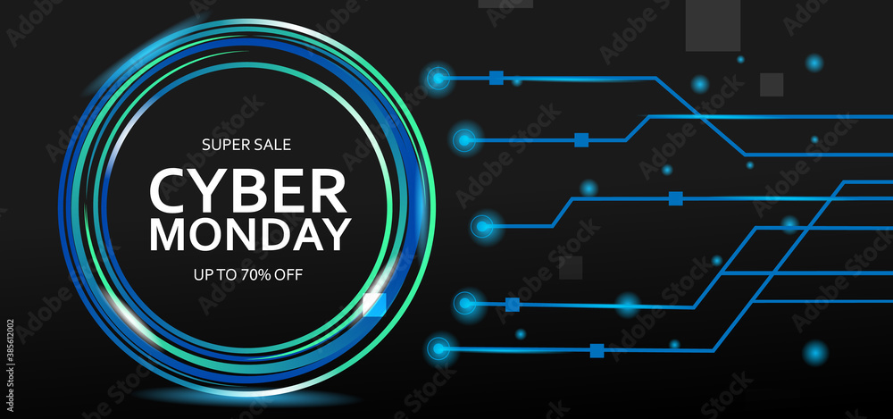 Obraz premium Cyber monday sale background design vector conceptual