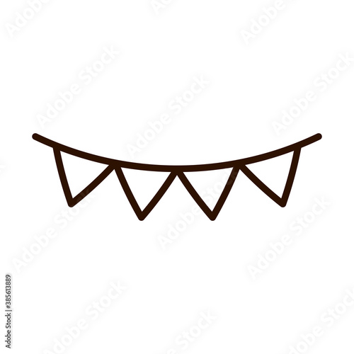 pennants decoration ornament celebration line icon style