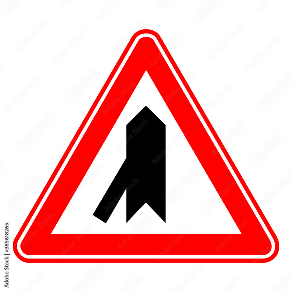 Traffic, road sign. left entrance to the main road
Traffic, road sign. left entrance to the main road