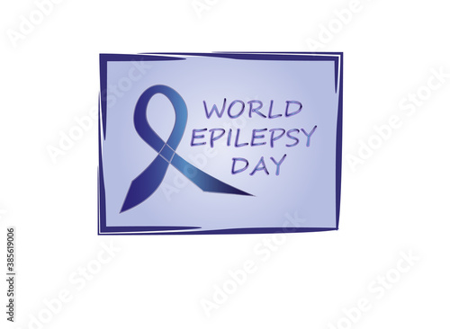 International epilepsy day emblem in purple frame