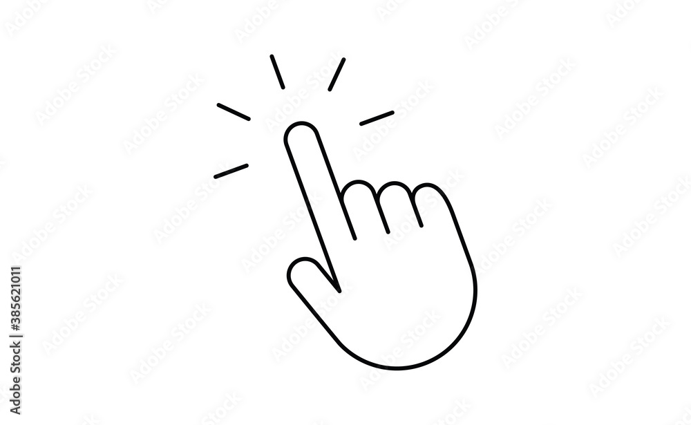 Hand click icon. Vector mouse pointer symbol. Hand click icon. Vector mouse pointer symbol.
