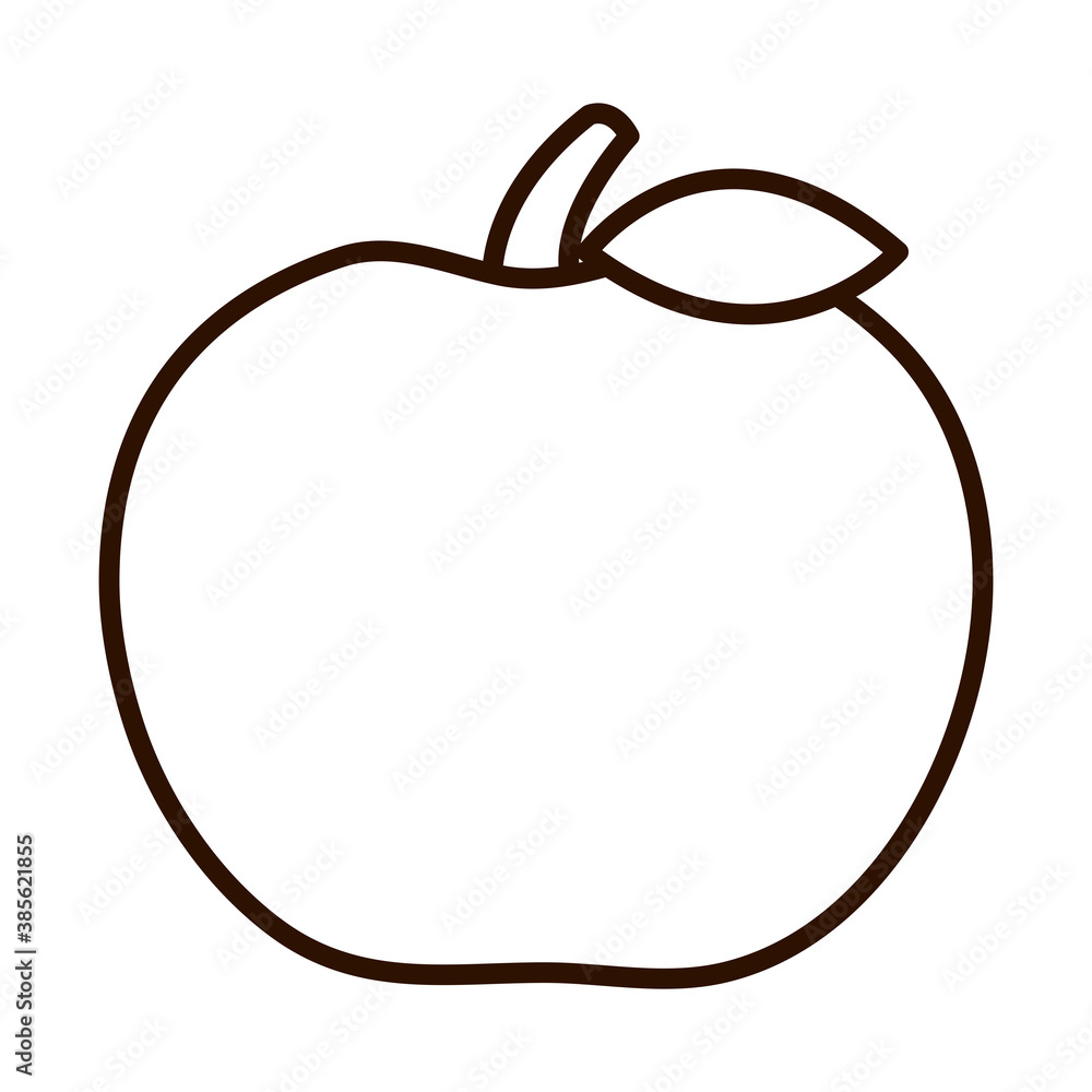 apple fruit fresh harvest delicious line icon style apple fruit fresh harvest delicious line icon style