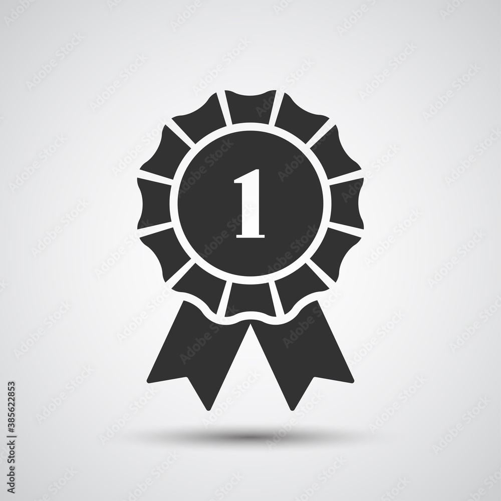 Badge with ribbons icon Badge with ribbons icon
