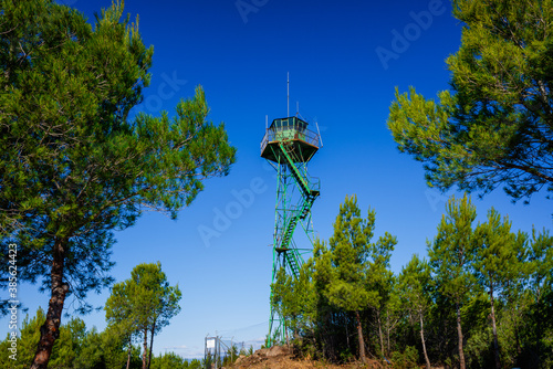 Watchtower to observe movements of prisoners in a mountainous area.