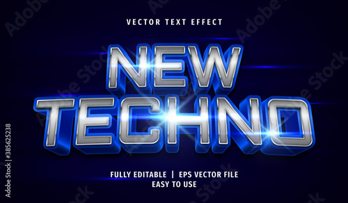 3D New Techno Text effect, Editable Text Style